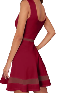 Mesh Magic: Sleeveless A-Line Club Dress pink